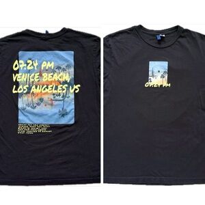 Divided Graphic Tee – Venice Beach Los Angeles Print– Black Unisex Size L